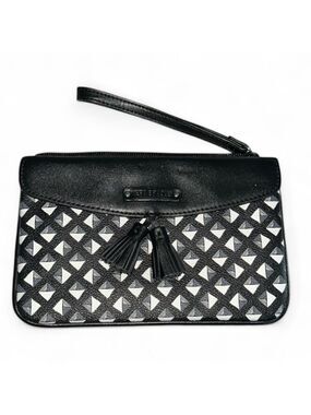 Vera Bradley Tassel Wristlet in Black and White with Stud Accents